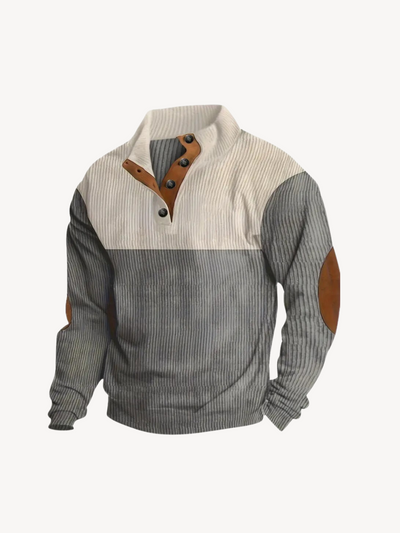 VITTORIO - T-SHIRT HENLEY AVEC INSERTIONS PATCHWORK