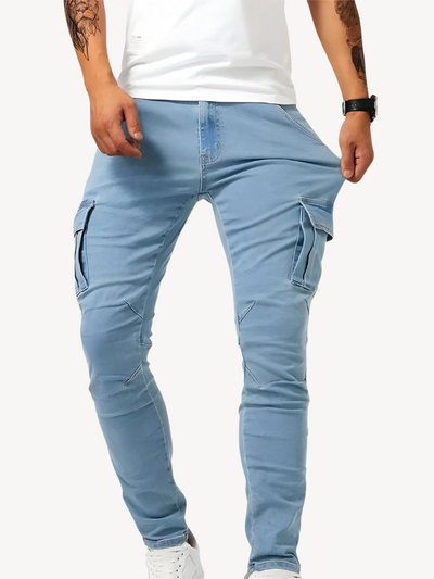 DANTE - PANTALON CARGO JEANS ÉLASTIQUE