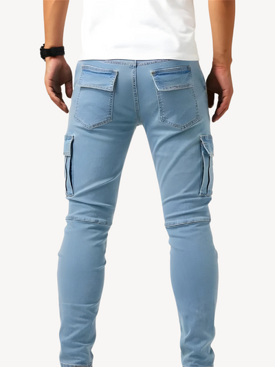 DANTE - PANTALON CARGO JEANS ÉLASTIQUE